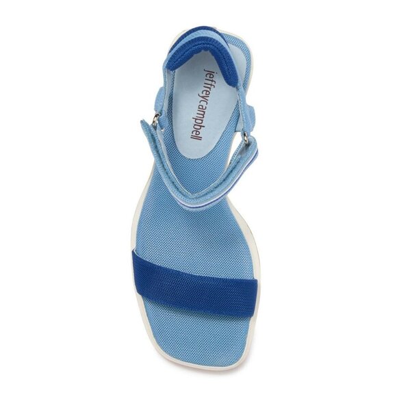 Jeffrey Campbell Fumble Ankle Strap Sandals Blue Mesh Combo Size US 9.5 - Picture 4 of 6